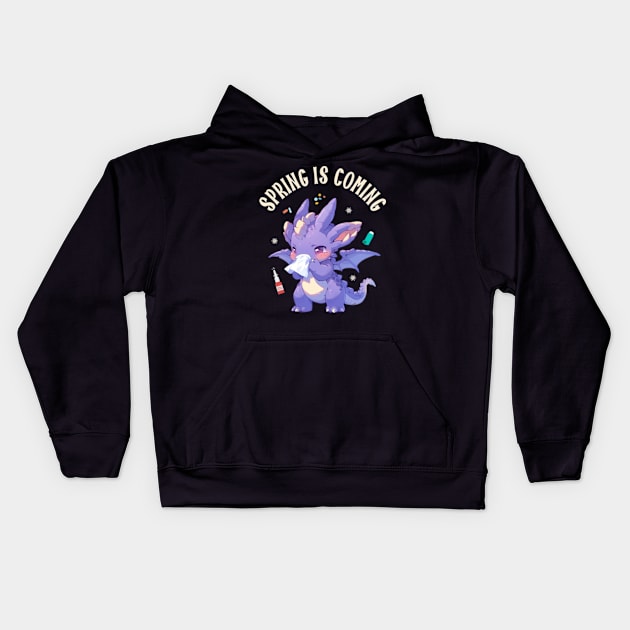 Spring Is Coming Kids Hoodie by Three Meat Curry